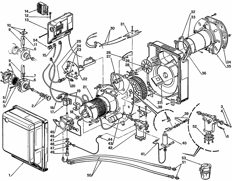 Запчасти для  горелки Riello серии Gulliver RG4S (396 T1) 3739600