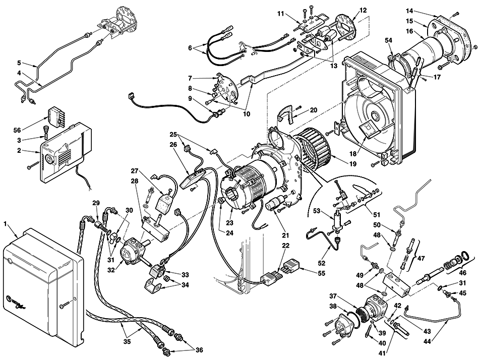 Запчасти для  горелки Riello серии Gulliver RG5D (398 T1) 3739810