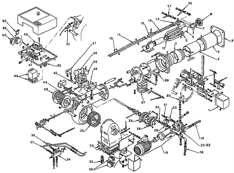 Запчасти для  горелки Riello серии GI/EMME 2000 (681 T1) 3487656