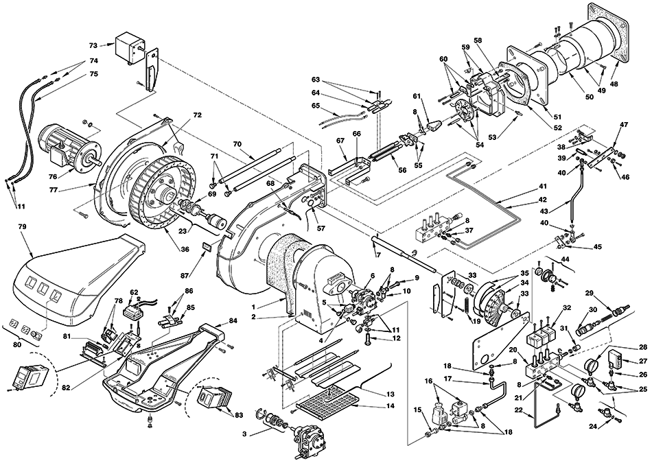 Запчасти для  горелки Riello серии RL 190/M (674 T1) 3477811