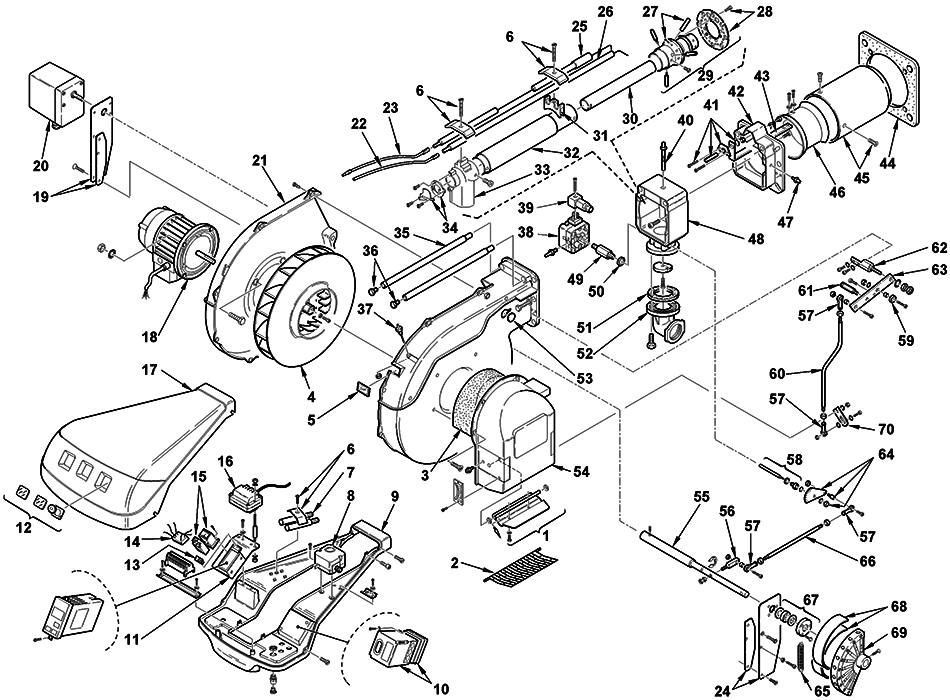 Запчасти для  горелки Riello серии RS 130/M (830 T1) 3787410