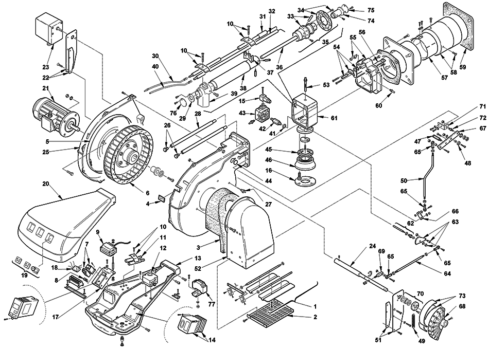 Запчасти для  горелки Riello серии RS 190/M (836 T40) 3787640