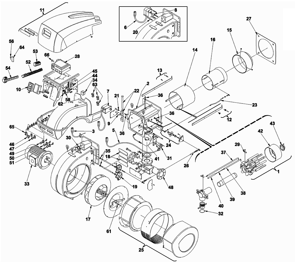 Запчасти для  горелки Riello серии RS 400/EV BLU (850 T2) 3898442